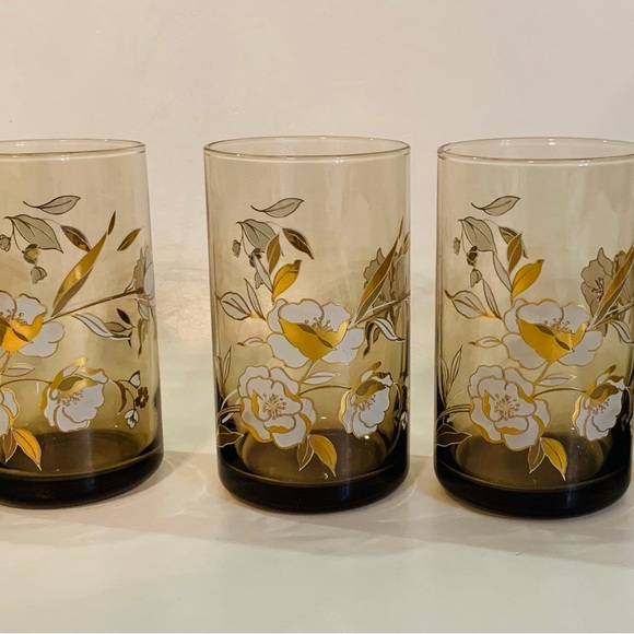 Brown drinking glasses of 5 - Picture 2 of 9